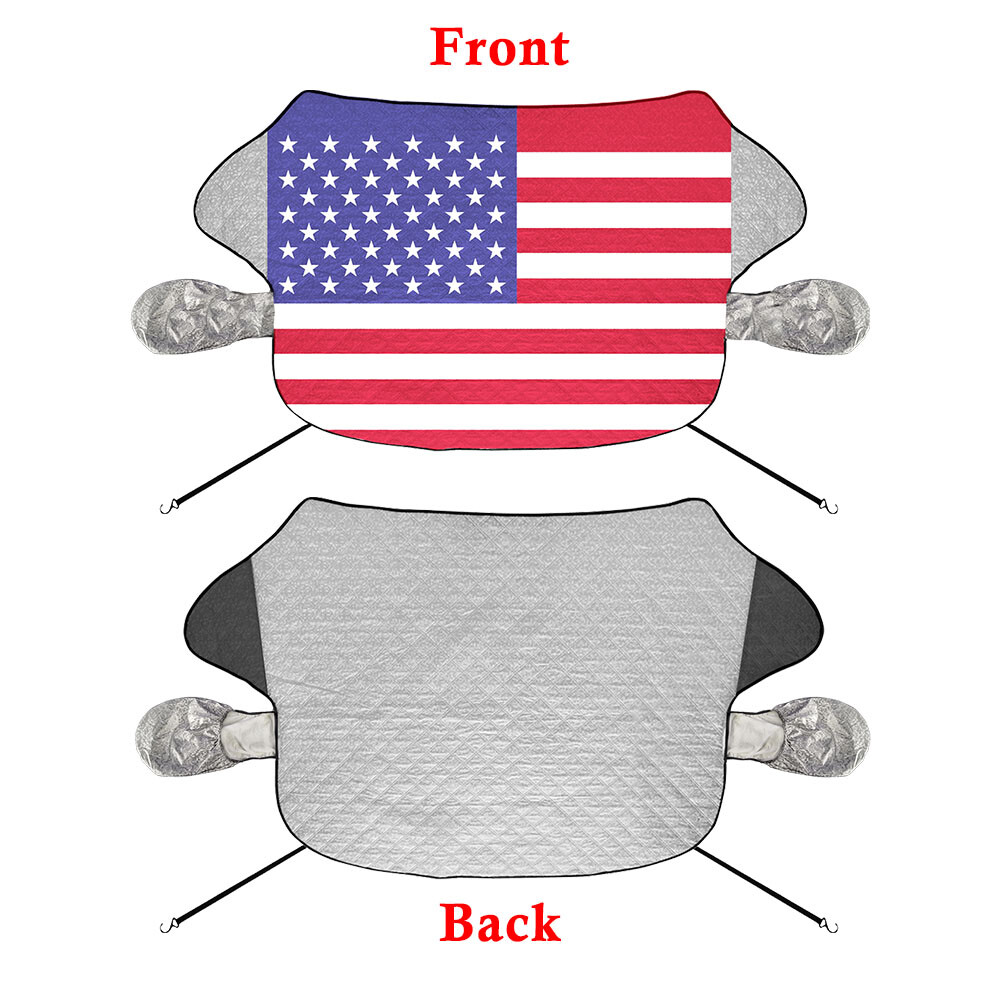 Magnetic Car Windshield Snow Cover Ice Frost Window Winter Guard American Flag