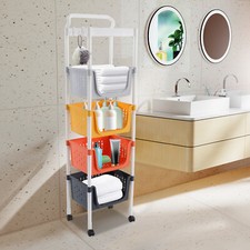 Kitchen Storage Rack 5 Tier Floor-standing Basket Organizer W 2 Practical Hook Kitchen Storage Rack 5 Tier Floor-standing Basket Organizer W 2 Practical Hook
