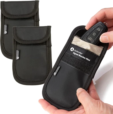 DEFENDER 2x Blocco Segnale Chiave Auto Mini Case Faraday Gabbia Pouch Keyless RFID Blocco Borsa