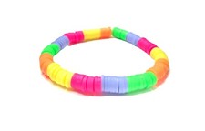 Handmade Multi Color Polymer Clay Heishi Stretch Bracelet Women Summer