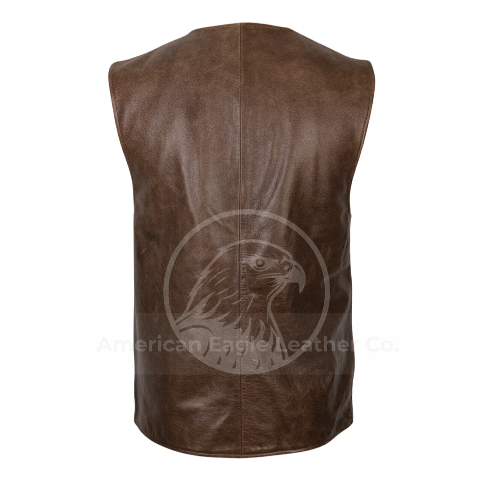 Chaleco militar vintage de cuero genuino para hombre Primera Guerra Mundial repro Jerkin del ejército británico Foto 2 de 4