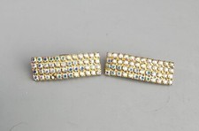 Aurora Borealis Shoe Clips Gold Tone Great Condition