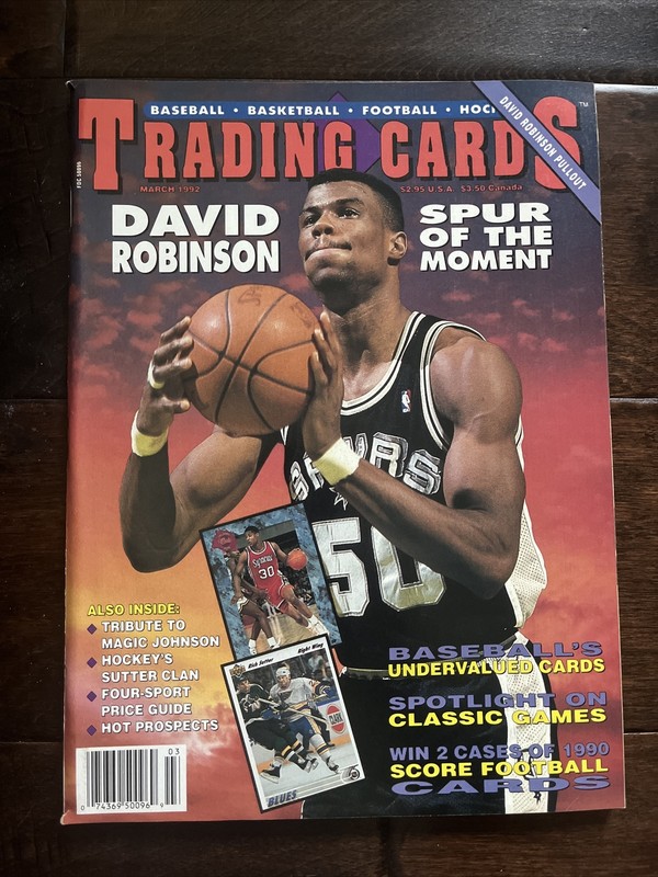 Trading Cards Magazine March 1992 NBA David Robinson San Antonio Spurs