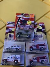 Matchbox Heroes Series - First Responders - Lot of 4 Fire Police EMS Satellite