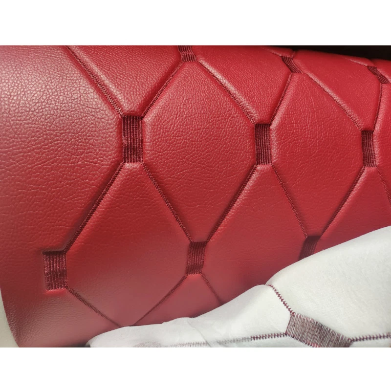 Bestickt Kunstleder Stoff Schwamm Unterstützung PU Material für Auto Mat Koffer - Bild 3 von 4