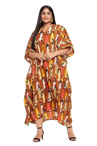 Women Kaftan Plus Size Hippie Boho Dress Kimono Long Maxi Summer Beach Sundress - 第 73/122 張圖片