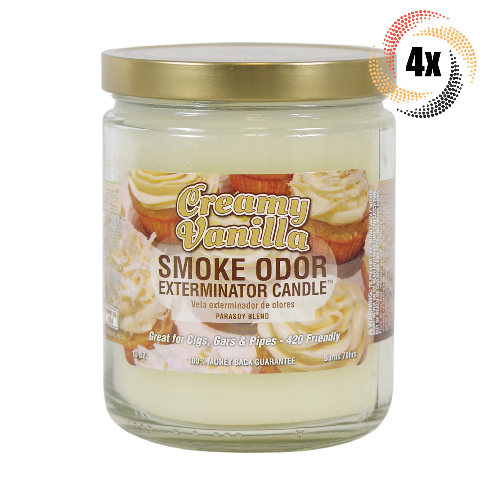 свечи для уничтожения дыма со сливочно-ванильным запахом в 4-х банках 13 унций Горят 70 часов 10590₽
