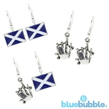 Bluebubble HIGHLAND FLING Earrings Funky Scotland Kitsch Novelty Retro Music VTG