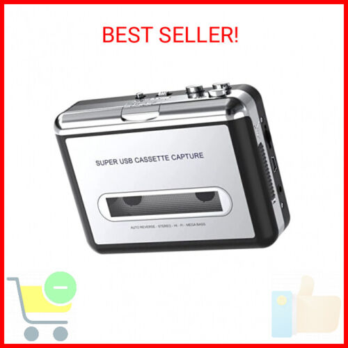 DigitNowCassette Tape To CD Converter Via USB,Portable Cassette Player Capture A