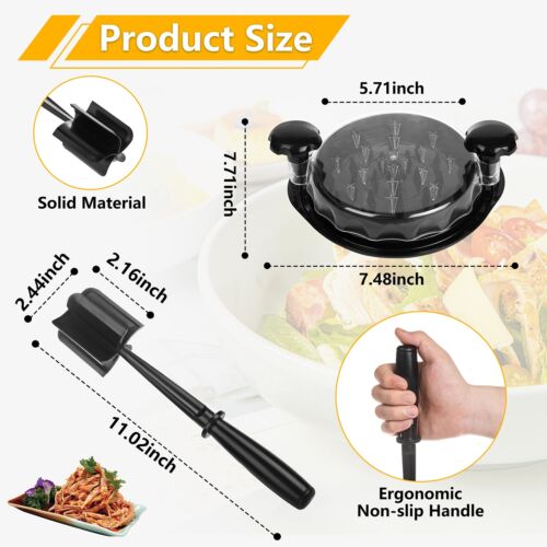 Chicken Shredder with Meat Chopper Meat Shredder Tool with Clean Cover and No... - Picture 3 of 8