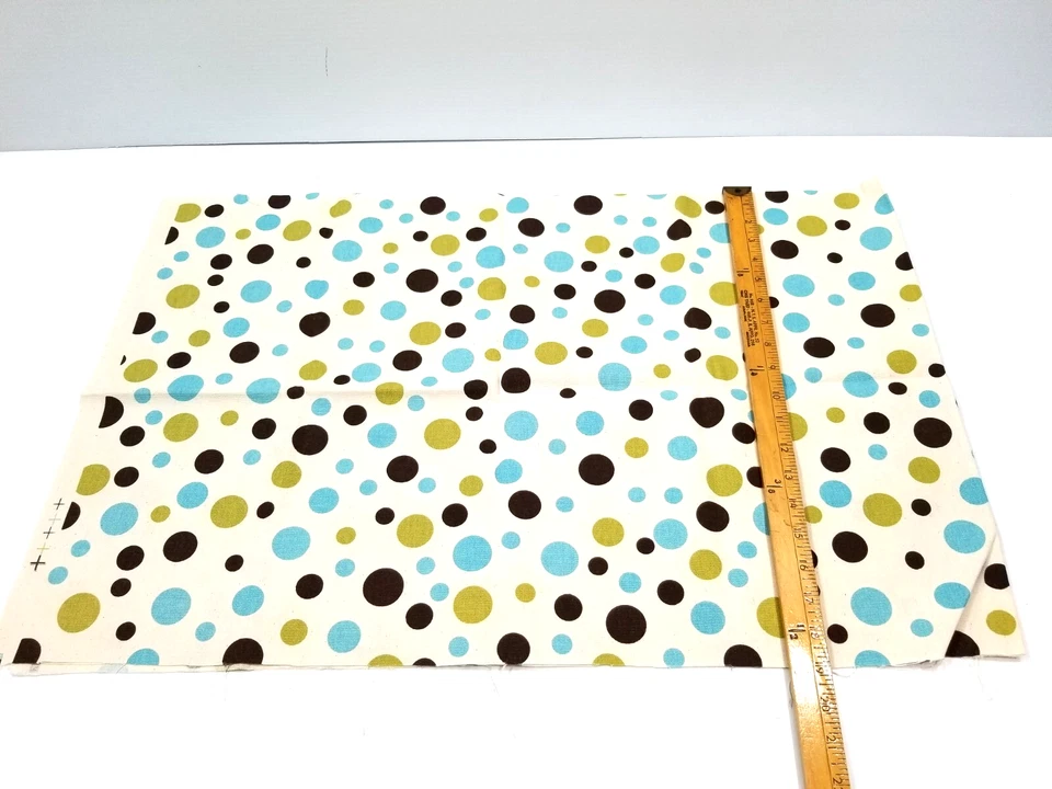 Lot of 4+ Yards Upholstery Fabric 5 Different Fabrics Floral Geometric Polka Dot - Image 3 of 4