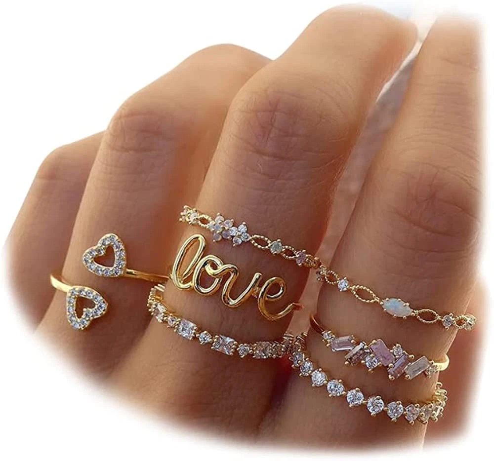 Dainty hotsell ring set