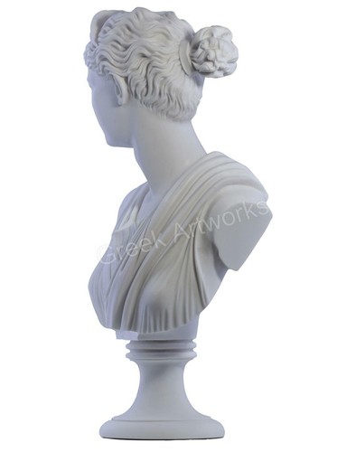 Artemis Diana Bust Head Greek Roman Goddess Statue Handmade Sculpture 19.88 in - Picture 3 of 9