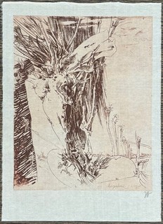 Horst Janssen Langenhorn etching 1975 autographed