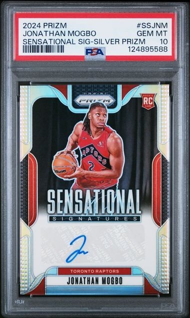 Jonathan Mogbo 2024-25 Prizm Sensational Signatures Silver Rookie Auto PSA 10 RC