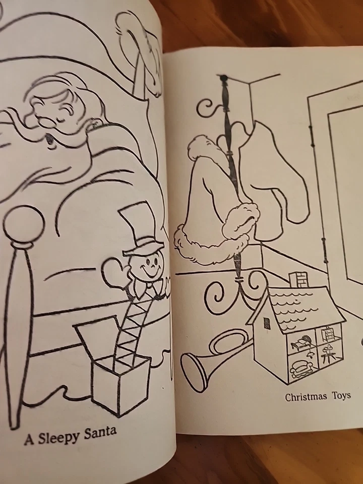Vtg Santa's Big Surprise Coloring Book 1980 Whitman Christmas Unused Foto 4 de 4