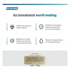 Schlage Century Matte Black ElectronicEncode Plus Smart WiFi Deadbolt Alarm 3