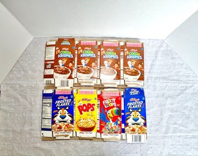 Lot of 8 Kellogg's Small Cereal Boxes 1.38oz 4'' x 2''
