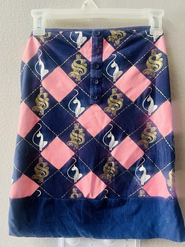 BABY PHAT VINTAGE Y2K NAVY/PINK CHECKER BOARD KATZE/MONOGRAMM TRÄGERLOSES TOP Gr.XL - Bild 2 von 6