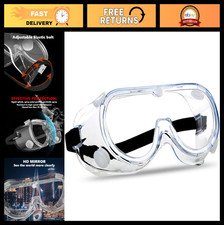 Clear Lens Anti-Fog Safety Goggles - Wide Vision Protective Eyewear for Work S