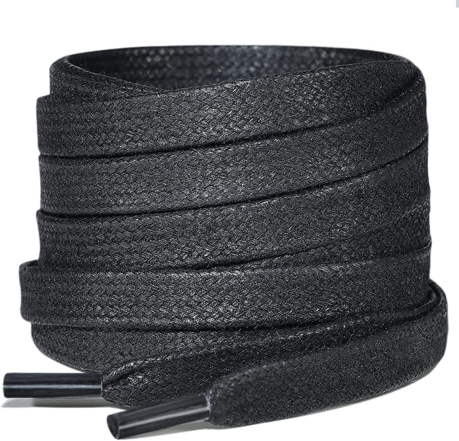 SAINT LAURENT Lacci di ricambio neri piatti cerati uomo donna lavoro casual stivali eleganti