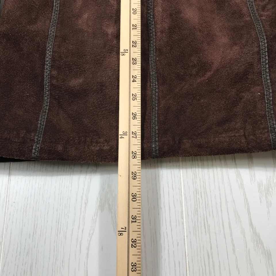 Wilsons Suede Leather Coat Jacket M Brown Hooded Shearling Sherpa Lined Zip Up - Image 4 of 4