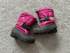 Sorel Flurry Winter Snow Boots Toddler Size 8 Pink Lined Insulated Girls Kids