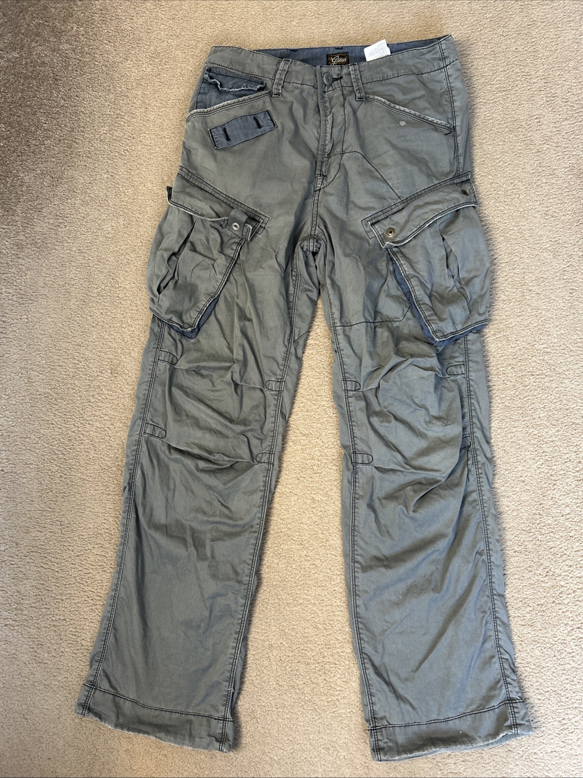 G-Star Raw Mens Cargo Trousers Halo Rovic Art Loose Grey W30 L32 (730)