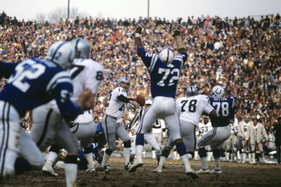 #ad Oakland Raiders QB Ken Stabler under pressure vs Baltimore Colts F Old Photo AU $9.00