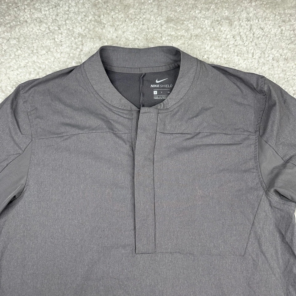 Nike Shield Half Zip Golf Jacket Mens Small Gray Swoosh 892211 Wind Lightweight - Image 2 of 4