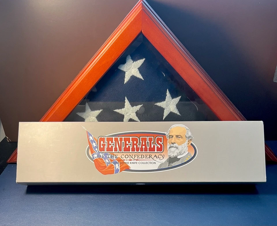 RARE🔥24k Gold Generals of The Confederacy Robert E. Lee Bowie Knife💎Box & CoA - Image 2 of 4