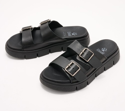 Cougar Luxmotion Double Strap Slide Sandals - Piera Black 8.5/M New
