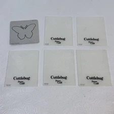 Cuttlebug Provo Craft 5pc MINI SET Geometric Butterfly Embossing Folders & Die +