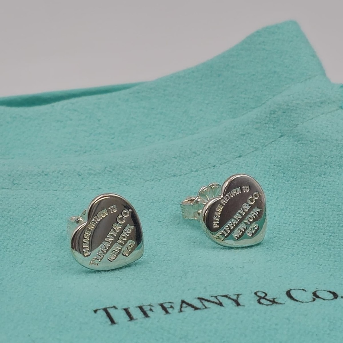 Tiffany & Co Return to Tiffany Mini Heart Stud Earrings Sterling