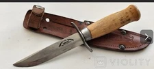 VINTAGE SCOUT KNIFE MORA MORAKNIV w WOOD HANDLE SWEDEN