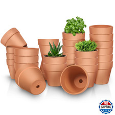 26-Pack 3" Terracotta Clay Pots w/ Drainage - Flower & Plant Nursery Starter