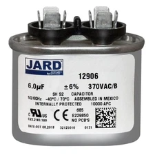 6 uf/MFD 370 VAC volts Oval Run Capacitor 50/60 Hz -Lot-1