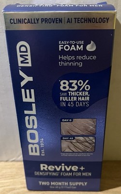 Bosley MD Revive + Densifying Foam For Men 2.11 Oz - Two Month Supply - Can