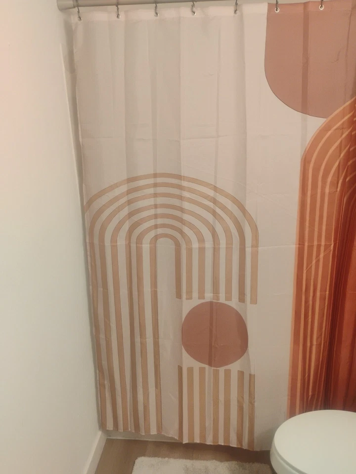 Beautiful Mid-Century Modern Boho Shower Curtain Machine Washable Waterproof - Изображение 2 из 3