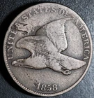 1858 FLYING EAGLE CENT - Large Letters LL - FINE
