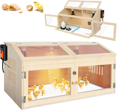Intelligent Chicken Brooder Box for Chick with Digital Thermostat, 32'' Wide Larg
