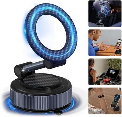 surundo Magnetic Phone Holder for Car - Upgraded 360° Vacuum Gray Black 