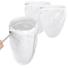 3 PCS Fine Mesh Strainer Bags - Reusable Cheese Cloth Bag for Straining with St