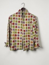 VTG Painted Pony Tapestry Jacket Polka Dot Artsy Beige Multicolor Blazer - Small