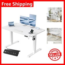 Modern 120x60cm Electric Standing Desk with Duo USB Ports & Cable Management