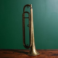 Antique French Brass Bugle Horn Couesnon Paris Military Signal