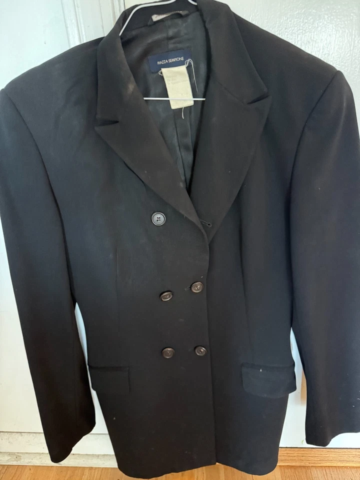 Piazza Sempione Wool Blend Women’s Blazer Jacket Black Size 44 or 8 black Foto 2 de 4
