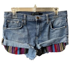 Joe's Jeans Kiani Cut-Off Worn Medium Wash Blue Denim Shorts Women's Size 29