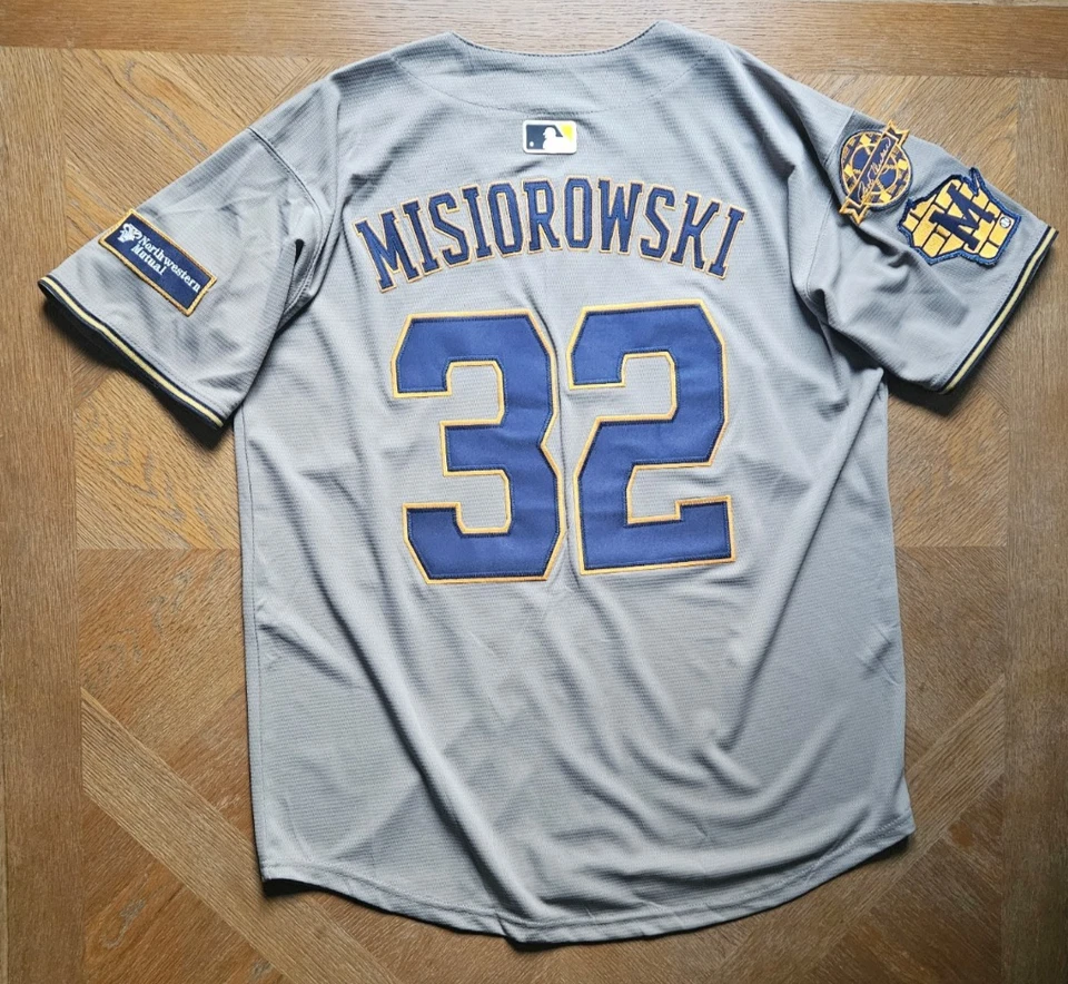 Camiseta deportiva de novato Jacob Misiorowski #32 Milwaukee Brewers para hombre Uecker "The Miz" 🔥⚾ Foto 4 de 4