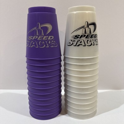 Speed Stacks WSSA Official Cups 2 Stacks of 12 - Purple & White- FREE SHIP!